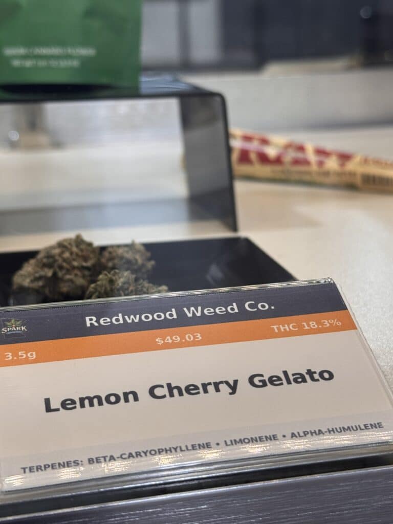 Indica vs sativa vs hybrid cannabis product information card at SPARK Minnesota