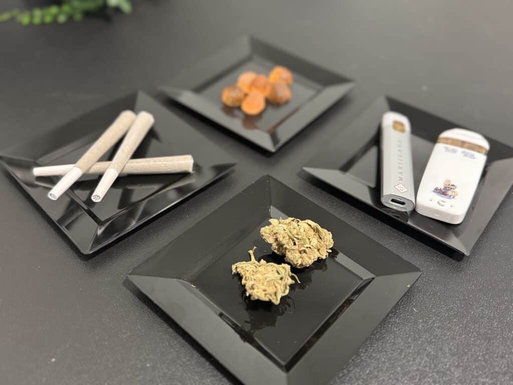 Types of cannabis products including flower, pre-rolls, vapes and edibles at SPARK Minnesota.